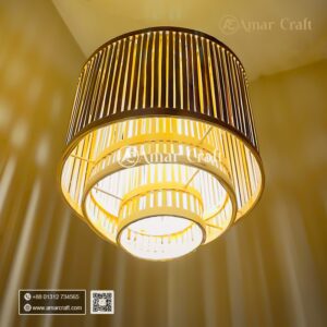 Three Layer Pendant Bamboo Lampshade